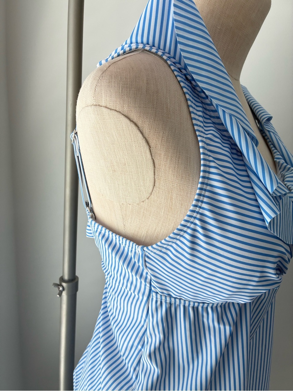 Women's Striped Ruffle Tankini and Skort Bathing Suit Set - Picture 4 of 15